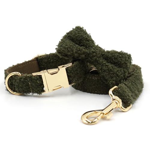 Set mit Hundehalsband und Leine – einstellbar mit Fliege, Roségold, süßes Haustier Zubehör für Welpen von Generic