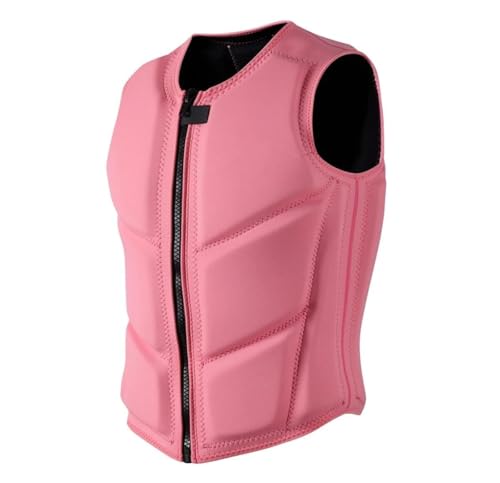 Sichere Schwimmweste for Erwachsene, Schwimmhilfe for Wassersport mit Frontreißverschluss, verstellbare Sicherheitsweste, for Kajakfahren, Angeln, Bootfahren(Pink,L) von Generic