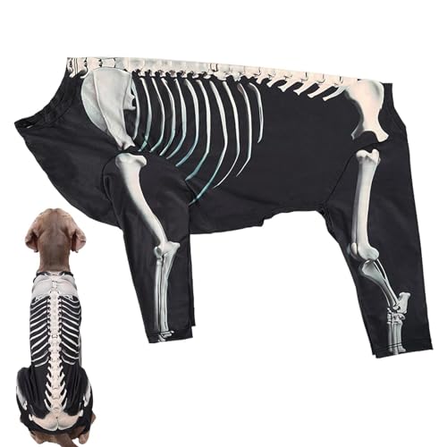 Skelett-Cosplay-Kostüm, Haustier-Kostüm, cooles Overall, Hunde-Cosplay-Kostüm, Skelett-Design-Kostüm-Zubehör von Generic