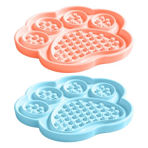 Slow Feeder für Hunde und Katzen, Leckmatte und Puzzle-Futterstation, Katzennapf, langsamer Futterspender zur Angstlinderung, interaktive Leckereien und Nassfutter, 17,8 cm rosa und 17,8 cm blau, Slow Feeder für Hunde und Katzen, Leckmatte und Puzzle-Futterstation, Katzennapf, langsamer Futterspender zur Angstlinderung, interaktive Leckereien und Nassfutter, 17,8 cm rosa und 17,8 cm blau, von Generic