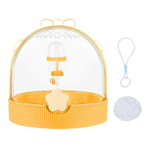 Small Pet Carrier – Hamster-Reisetasche mit leichtem Kaninchenkäfig, robustes Tieretui mit Flasche | Bequemes tragbares Zubehör für Vogel, Rennmäuse, Chinchilla, Igel, Outdoor, Wandern von Generic