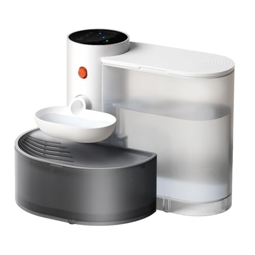 Smart Pets Water Fountain 3L Pouro-Over Wireless-Spender Ultra-proje-Wasser-Feeder-Hunde Katzen Abwassertrennung Grauweiß von Generic