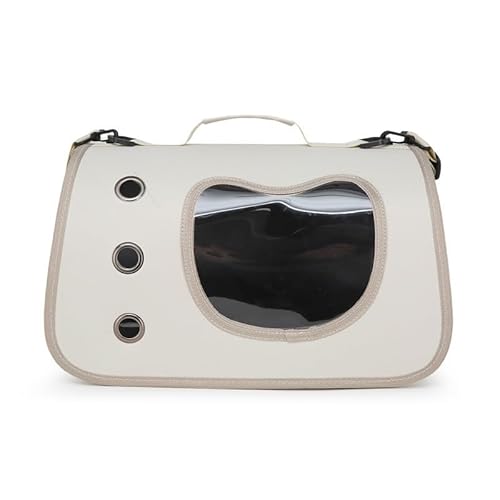 Sommer Katzentransportbox Weichkoffer, Kabinentauglich Für Auto Zusammenklappbar Ausbruchsicher Mit Lüftungsgittern Für Katzen bis 13Ib(Beige) von Generic