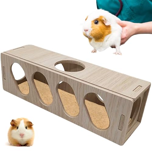 Spielzeug für Schweinchen - Hamster-Tunnel aus Holz und Fluchtspielzeug, lustiges multifunktionales Spielzeug für Kleintiere | Sicheres und zuverlässiges Holz, perfekt für von Generic