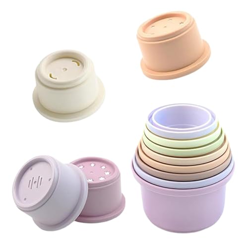 Stapelbare Becher für Kleintiere - Stapelbare Kaninchen Becher - 8 Wiederverwendbares und sicheres Kaninchenspielzeug - Anreicherungsspielzeug für Kaninchen, Kleintiere, die Futter verstecken von Generic