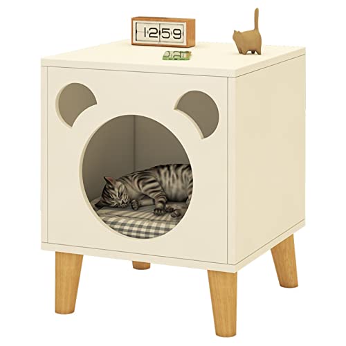Stilvolles und geräumiges Katzentoilette-Gehege für mehrere Katzen – verstecktes Katzenmöbel, das auch als Katzenlebensraum und Hundebox dient, Katzentoilette, Nachttisch & Beistelltisch (weiß) von Generic