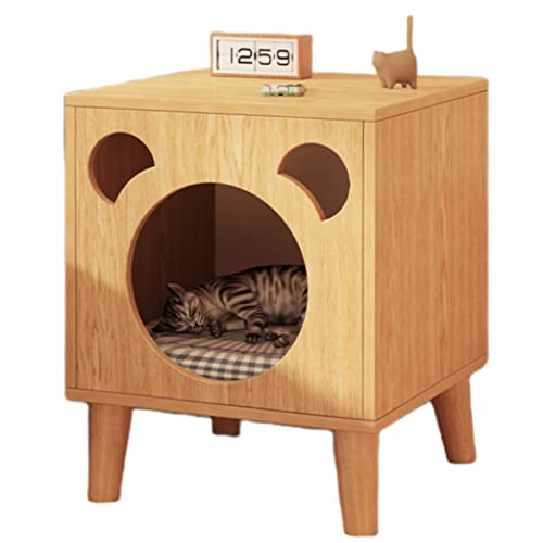Stilvolles und geräumiges Katzentoilette-Gehege für mehrere Katzen – verstecktes Katzenmöbel, das auch als Katzenraum und Hundebox dient, Katzentoilette, Nachttisch & Beistelltisch (braun) von Generic
