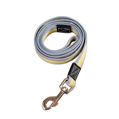 Strapazierfähige, große Hundeleine für Spaziergänge und Training, aus Baumwolle, für kleine, mittelgroße und große Hunde, mit verlängertem Zugseil (gelb, 2,0 cm breit (1,5 m) von Generic