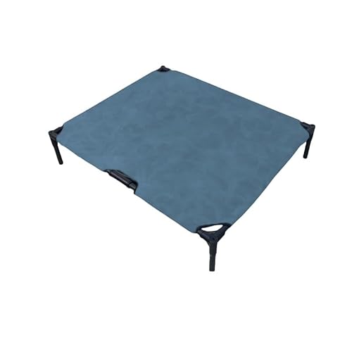 Strapazierfähiges Hundebett aus Oxford-Stoff mit erhöhtem Metallrahmen für den Außenbereich, geeignet für drinnen, draußen, auf dem Rasen,(Blue,XL:122x91x17CM) von Generic