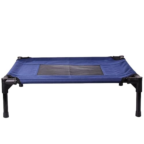 Strapazierfähiges Hundebett aus Oxford-Stoff mit erhöhtem Metallrahmen für den Außenbereich, geeignet für drinnen, draußen, auf dem Rasen,(Blue1,XL:122x91x17CM) von Generic