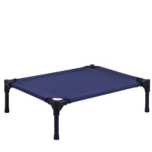 Strapazierfähiges Hundebett aus Oxford-Stoff mit erhöhtem Metallrahmen für den Außenbereich, geeignet für drinnen, draußen, auf dem Rasen,(Blue2,XL:122x91x17CM) von Generic