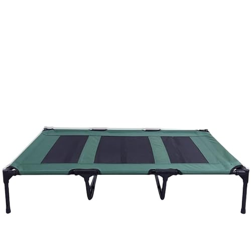 Strapazierfähiges Hundebett aus Oxford-Stoff mit erhöhtem Metallrahmen für den Außenbereich, geeignet für drinnen, draußen, auf dem Rasen,(Green1,L:91x76x16CM) von Generic