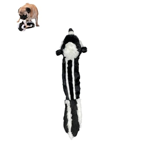 Stuffing Free Stinktier Hundespielzeug 50,8 cm mit Quietschball – Plüsch-Stinkhund mit Schwanz und Ohren, realistisches Waldtierspielzeug für Hunde, weiches Quietschen zum Werfen und Spielen (1 Stück) von Generic