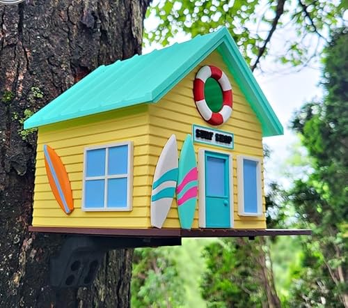 Surf Shop Vogelhaus | 14 x 15 x 16 cm skurrile Gartendekoration | Vogelhaus für kleine Vögel im Freien | witterungsbeständiges PETG-Design von Generic