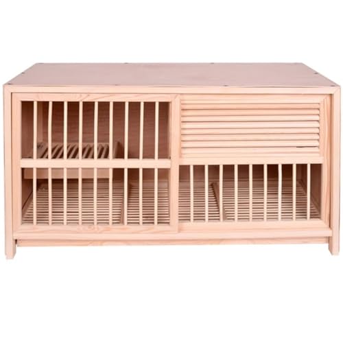 Taubenkäfig Mit Eierablage, Käfigschiebetür, Halbrollladen-Vogelhaus Mit Ausziehbarer Kotschale, Vogelbrutkasten Aus Kiefer(Natural*1,90cm) von Generic