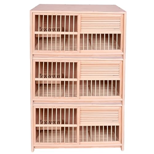 Taubenkäfig Mit Eierablage, Käfigschiebetür, Halbrollladen-Vogelhaus Mit Ausziehbarer Kotschale, Vogelbrutkasten Aus Kiefer(Natural*3,90cm) von Generic