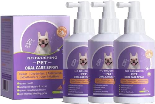 Teeth Cleaning Spray for Dogs & Cats, Pet Oral Spray Clean Teeth, Pet Breath Freshener Spray Care Cleaner, Targets Tartar & Plaque, Eliminate Bad Breath, Without Brushing (3pcs) von Generic