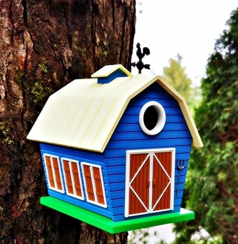 The Barn Vogelhaus | 13 x 16 x 16 cm skurrile Gartendekoration | Vogelhaus für kleine Vögel im Freien | witterungsbeständiges PETG-Design von Generic