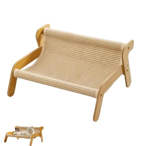 The Claw Lounge, Katzenschuppenstuhl, Katzenliege mit Schwesternmatte, Katzenrückgang mit Sisal Croboper, freundlicher Sommer-atmungsaktives Stoff, cool, tragenssistent (Linen Style) von Generic