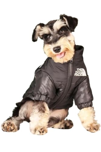 The Dog Face Puffer saisonale Jacke, stilvolles Design, Reißverschluss für einfaches An- und Ausziehen für kleine, mittelgroße und große Hunde, für Herbst, Winter, Frühling, kühles Wetter (Schwarz, von Generic