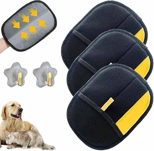 Tierhaarentfernungshandschuh für Katzen und Hunde, effiziente Fellpflege-Handschuhe für Tierhaare, Katzenpflege-Handschuhe zur Haarentfernung, wiederverwendbar, Tierhaarentferner-Handschuh mit Haken Tierhaarentfernungshandschuh für Katzen und Hunde, effiziente Fellpflege-Handschuhe für Tierhaare, Katzenpflege-Handschuhe zur Haarentfernung, wiederverwendbar, Tierhaarentferner-Handschuh mit Haken von Generic