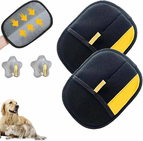 Tierhaarentfernungshandschuh für Katzen und Hunde, effiziente Fellpflege-Handschuhe für Tierhaare, Katzenpflege-Handschuhe zur Haarentfernung, wiederverwendbar, Tierhaarentferner-Handschuh mit Haken Tierhaarentfernungshandschuh für Katzen und Hunde, effiziente Fellpflege-Handschuhe für Tierhaare, Katzenpflege-Handschuhe zur Haarentfernung, wiederverwendbar, Tierhaarentferner-Handschuh mit Haken von Generic