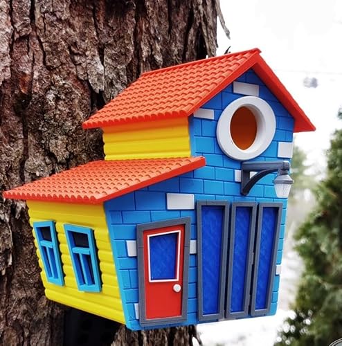 Tooned V2 Vogelhaus | 16 x 12 x 21 cm skurrile Gartendekoration | Vogelhaus für den Außenbereich für kleine Vögel | witterungsbeständiges PETG-Design von Generic