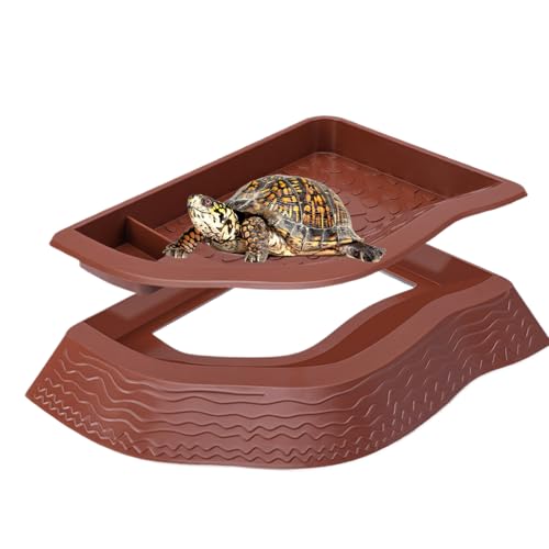 Tortoise Water Dish,rutschfeste Reptilien Wasserschale Mit Sanfter Rampe | Landschafts Futter Napf Für Gehege Terrarium Einweichen Baden Habitat Sonnen Tortoise Water Dish,rutschfeste Reptilien Wasserschale Mit Sanfter Rampe | Landschafts Futter Napf Für Gehege Terrarium Einweichen Baden Habitat Sonnen von Generic
