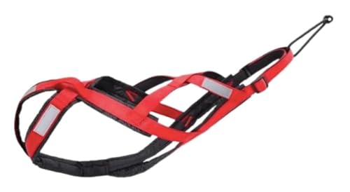 Total Sportgeschirr mit Hund, Laufen, Canicross, Schlitten, Mushing, Fahrrad, Roller... (M, Rot) von Generic