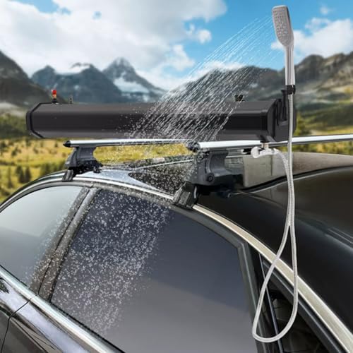 Tragbare Campingdusche selbstdruckbeaufschlagter Wassertank für Duschen im Gelände – Solar-Dachgepäckträger fürs Auto | Universal für Dachgepäckträger, Autowaschanlagen im Freien, 20 l/5,28 Tragbare Campingdusche selbstdruckbeaufschlagter Wassertank für Duschen im Gelände – Solar-Dachgepäckträger fürs Auto | Universal für Dachgepäckträger, Autowaschanlagen im Freien, 20 l/5,28 von Generic