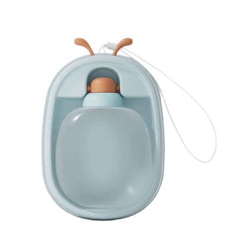Tragbare Hundewasserflasche, 2-in-1, auslaufsicherer Wasserspender aus Kunststoff mit Schüssel für unterwegs, beim Spazierengehen und im Freien Nhc657 (Blue, 21x14cm) von Generic