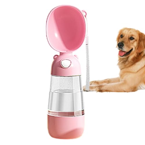 Tragbare Hundewasserflasche, auslaufsichere abnehmbare Wasserflasche, ergonomischer Wasserspender für kleine große mittelgroße Hunde, lebensmittelechte Wasserflasche zum Spazierengehen von Generic