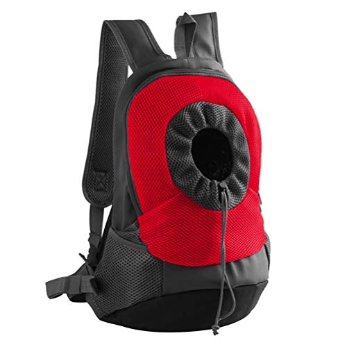 Tragbarer Haustier-Rucksack, Kopf-Out-Design, verstellbare Katze, Hund, Reise-Front-Umhängetasche, einfache Passform für Reisen, Wandern, Camping, Katze, Brusttasche (rot, groß) von Generic