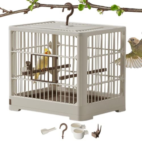 Tragbarer Vogelkäfig – Transportbox für Vögel zur dekorativen Reise, Griff mit Haken | abnehmbares Tablett, leichter Transport für , , ideale , Finken, , Ga Tragbarer Vogelkäfig – Transportbox für Vögel zur dekorativen Reise, Griff mit Haken | abnehmbares Tablett, leichter Transport für , , ideale , Finken, , Ga von Generic