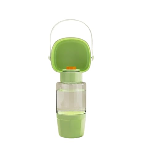 Tragbarer Wasserspender für Hunde 560ml mit Futterspender Auslaufsicher Leichtgewicht BPA-Frei Lebensmittelecht Wandern Reisen(Green) von Generic