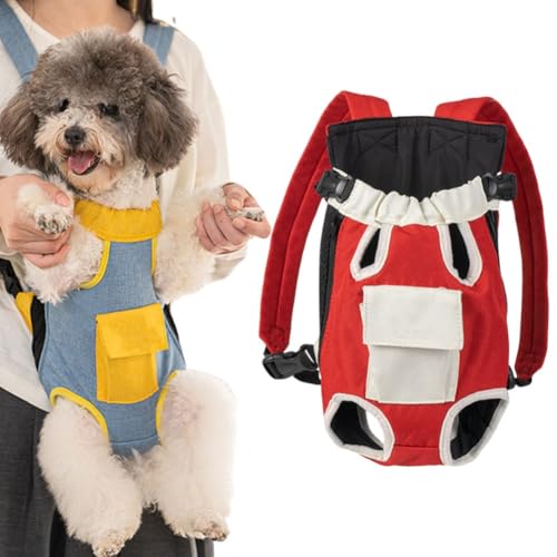 Tragetasche für Katzen, Umhängetasche für Vierbeiner, Tragetaschen im Freien, Verstellbare Tragetasche Katzen, Rucksäcke, Reisetaschen, Freihändig, Leicht Zu Befestigen Kleine(Red White,XXL) von Generic