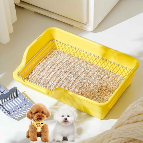 Trainingstoiletten-Töpfchentablett, Tragbare Hundetoilette, Hundeklo-Trainings-Pipiunterlagenhalter für Kleine und Mittelgroße Hunde(Yellow) von Generic