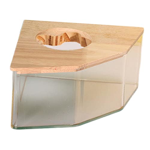 Transparente Acryl-Sandbox für Hamster, mit Holzdeckel, große Toilette und Badesandkasten für Hamster, ideal für Zwerghamster, Mäuse, Eichhörnchen und Rennmäuse von Generic
