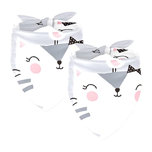 Transparentes Chiffon-Garn, Haustierhalsband, 2 Stück, lustig, weiß, für Katzen, Hunde, luftig und leicht, Katzen-Lätzchen von Generic