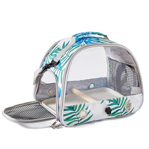 Transportbox für Vögel mit Sitzstange und Tablett, atmungsaktiv, faltbar, für kleine Vögel, Papageien, Sittiche, Kleintiere für Reisen, Wandern von Generic