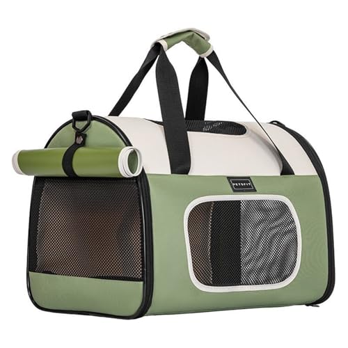 Transporttasche für Hund und Katze Kabinentaugliche Flugtasche für Flugzeug und Auto Leicht & Belüftet Unter dem Sitz Für Kleine Hunde bis 8kg(Green) von Generic
