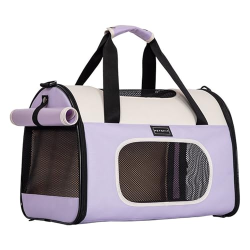 Transporttasche für Hund und Katze Kabinentaugliche Flugtasche für Flugzeug und Auto Leicht & Belüftet Unter dem Sitz Für Kleine Hunde bis 8kg(Purple) von Generic