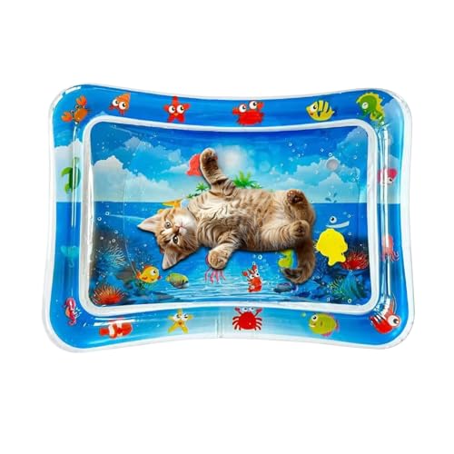 Tummy tiime Mat - Cat Water Bed | Cool Comfort Cat Sensory Play Pad Toy for peet Dog Water Play Alone Interactive kiitty Toys Outdoor Indoor Activity Exercise Enrichment Tummy tiime Mat - Cat Water Bed | Cool Comfort Cat Sensory Play Pad Toy for peet Dog Water Play Alone Interactive kiitty Toys Outdoor Indoor Activity Exercise Enrichment von Generic
