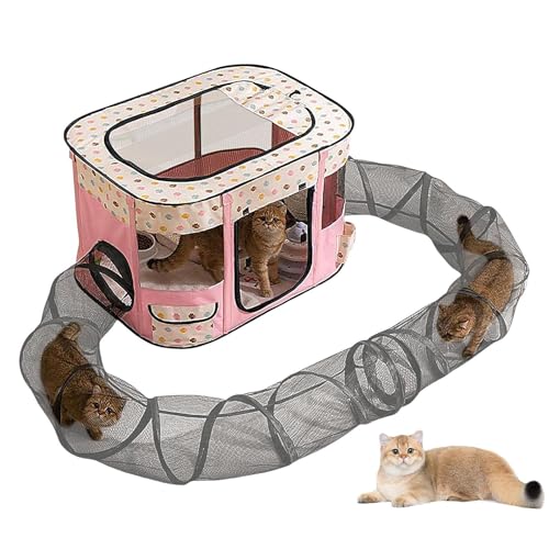 Tunnel für Katzen im Freien, tragbares Zelt Tunnel für kleine Tiere, einfache Installation, großer Raum für Garten, Balkon von Generic