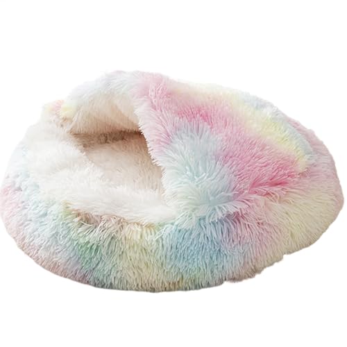 Überdachtes Katzenbett,Katzenbett mit Kapuze | Weiche Hundehütte mit Muschel-Kapuze | Mit Plüsch überzogene Katzenhüttenbetten, warmes Haustierbett mit Kapuze für den Innenbereich für kaltes Winterwet Überdachtes Katzenbett,Katzenbett mit Kapuze | Weiche Hundehütte mit Muschel-Kapuze | Mit Plüsch überzogene Katzenhüttenbetten, warmes Haustierbett mit Kapuze für den Innenbereich für kaltes Winterwet von Generic