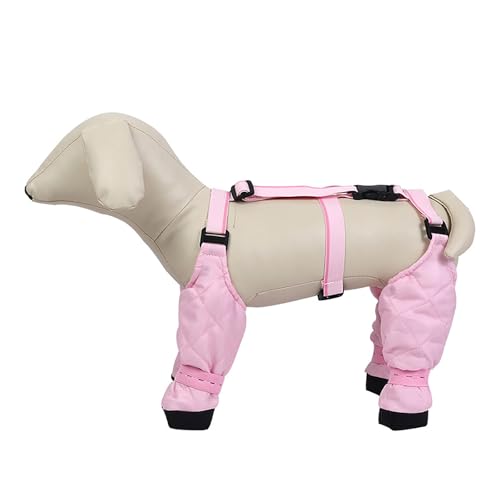 Überschuhe für Haustiere, Wiederverwendbare Hundeschuhe für den Innen- Außenbereich, mit Fleece gepolstert, gepolsterte Beinschienen, Wickelfüße GNe727 (C, 23x32) von Generic