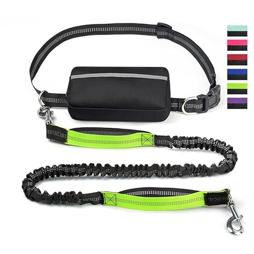 Upliftjoys Dog Leash, 70" Hands Free Dog Leash with Zipper Pouch, Dual Padded Handles Running Leashes, Padded Waist Belt, Waterproof Bag, for Walking, Jogging (Green) von Generic