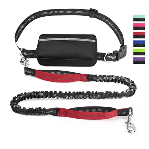 Upliftjoys Dog Leash, 70" Hands Free Dog Leash with Zipper Pouch, Dual Padded Handles Running Leashes, Padded Waist Belt, Waterproof Bag, for Walking, Jogging (Red) von Generic