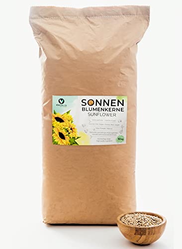 Venitera Sonnenblumenkerne geschält 10kg frisches Vogelfutter Wildvögel Ganzjährig Futter - natürliches Vogelfutter Sonnenblumenkerne reich an Fetten und Eiweißreiches von Generic
