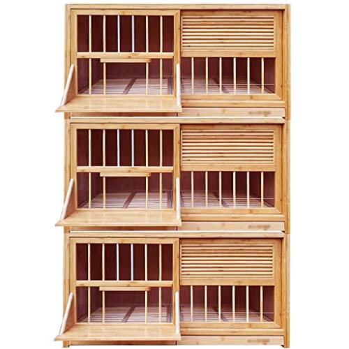 Vermeiden Sie Licht Fensterläden Vogelkäfig, Volieren Bambus Taubenkäfig, Ausziehbares Tablett Vogelvoliere, Brieftaube Pigeon Nistkasten, (Brown*3) von Generic